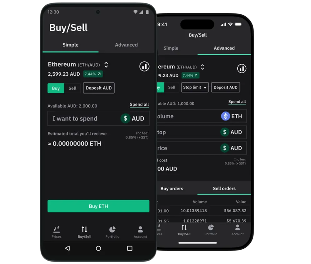 Simple and advanced trading options